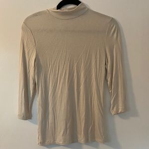 Prologue Ribbed Elbow Sleeve High Neck Top